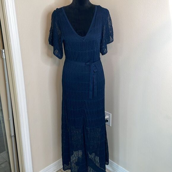 Boden pointelle blue knit midi dress - Picture 3 of 14